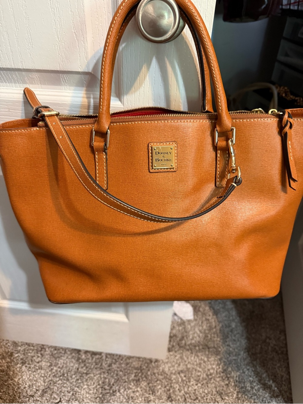 Dooney & Bourke Tan Leather Satchel Bag/